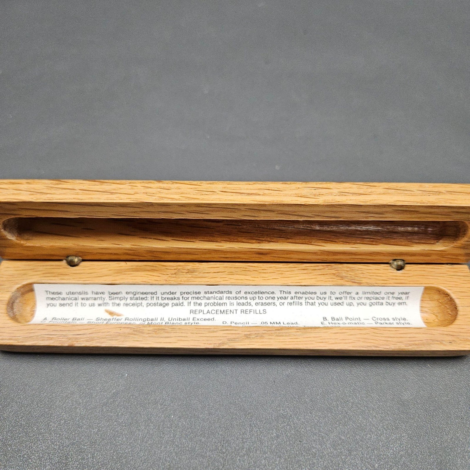 Retro 51 Metal 200 Series Ballpoint Pen Nickle Gold Trim Wood Case Vintage