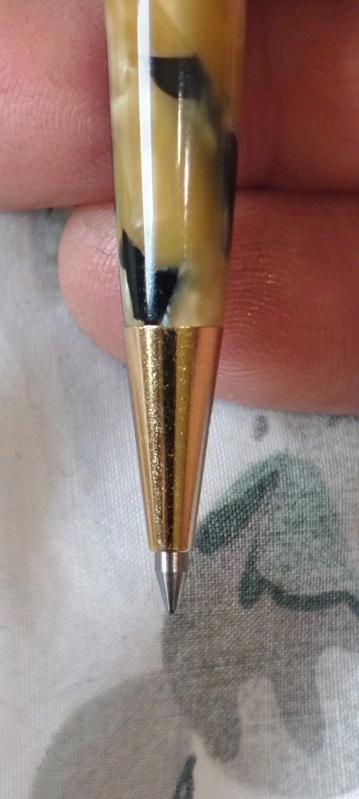 Platinum 3776 Marble Black & Yellow Ball Point Pen Made In Japan