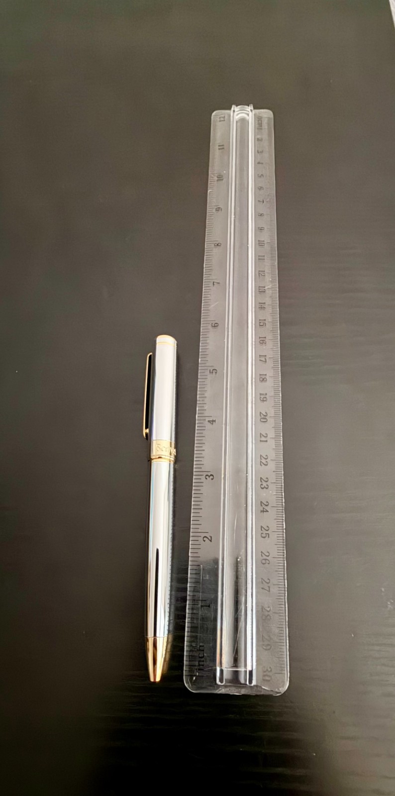 Scrivener of London Ballpoint Pen Silver and Gold Lacquer, Made in Germany -NEW