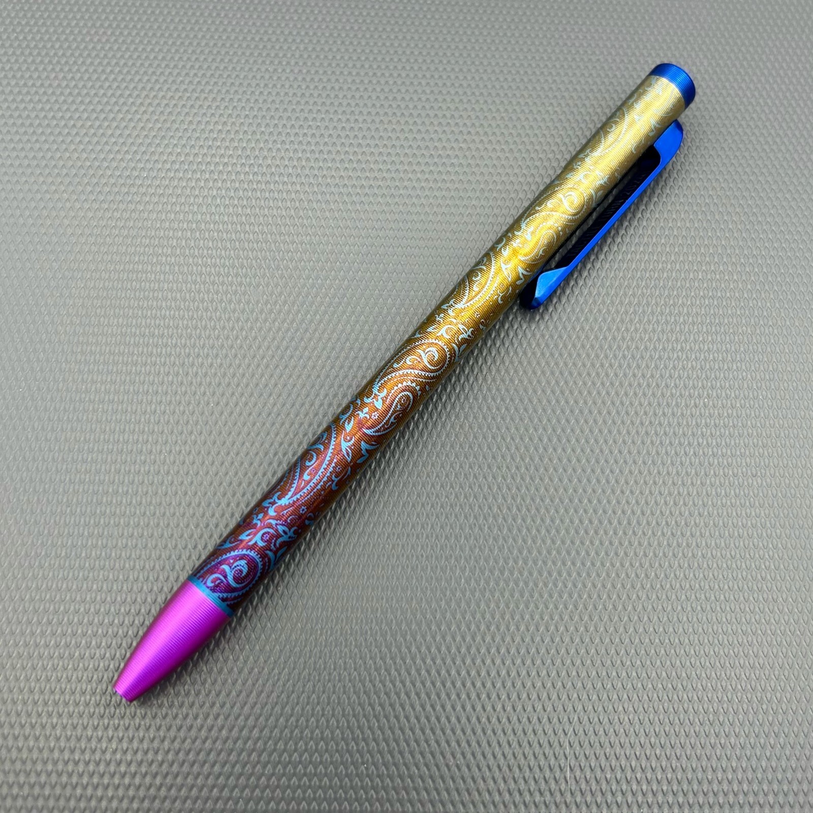Tactile Turn – Titanium Slim Bolt Action Standard Size Pen Paisley Pn Ano Colors