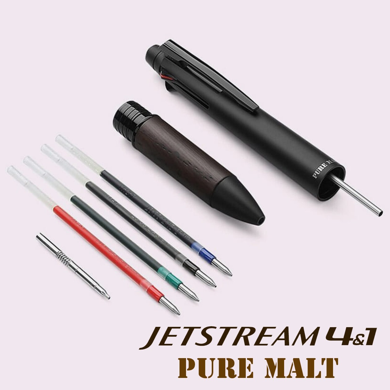 Mitsubishi Uni-Ball JET STREAM 4&1 PURE MALT Grip Ball Point Pen Made in Japan