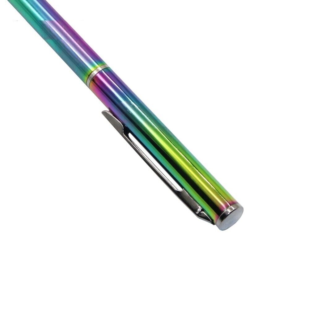 2pcs/set Colorful Rainbow Ballpoint Pen Stainless Steel Metal Stationery Pen New