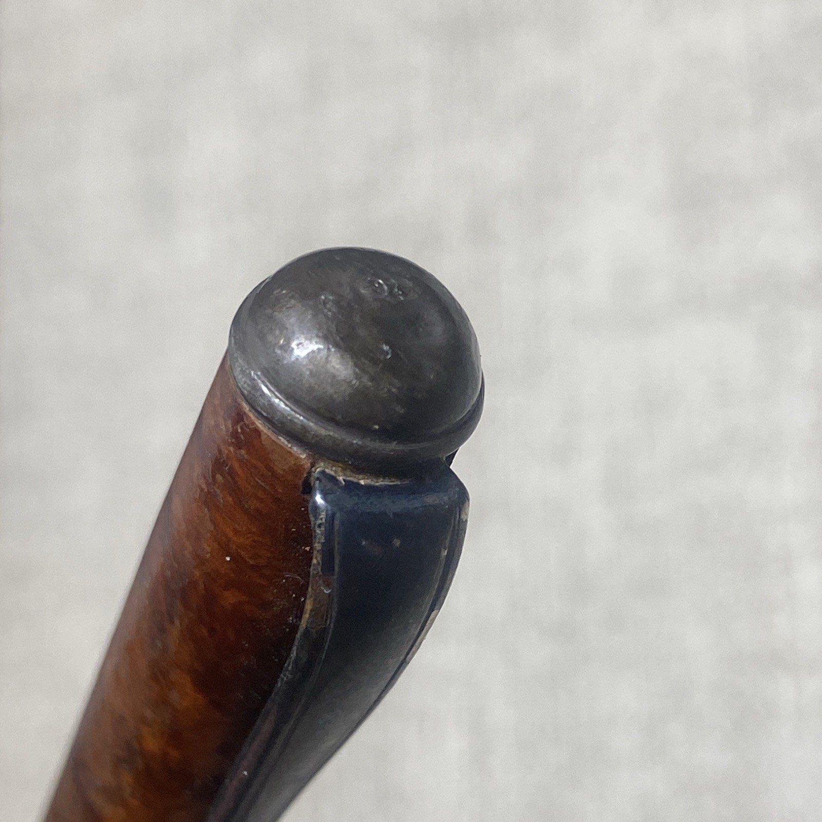 Cesare Emiliano Silver 925 Ballpoint Pen Signed Engraved Briar Wood- Rare Find