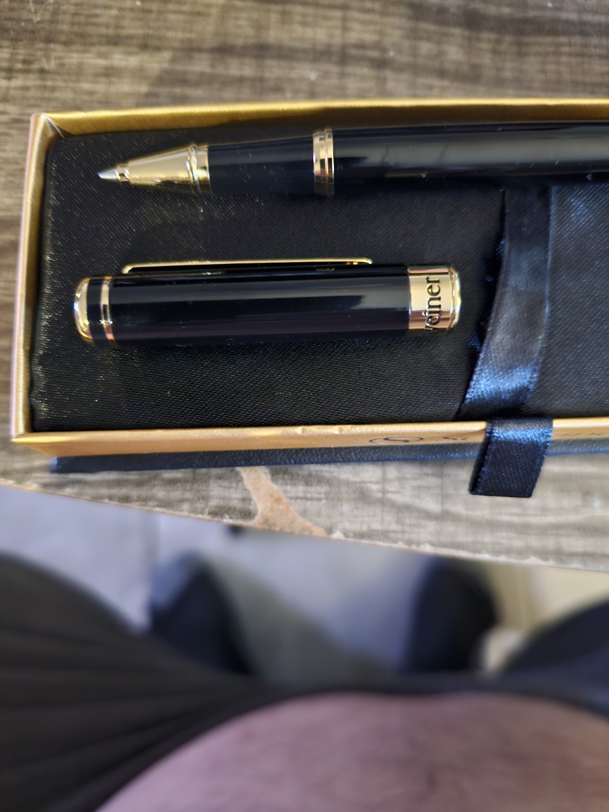 Scrivener Of London Ballpoint Pen Made In Germany Black And Gold Lacquer
