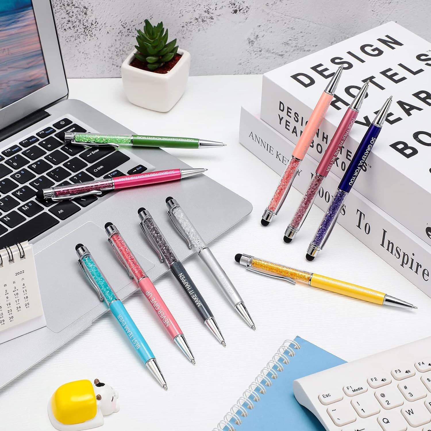 10 Pcs Employee Appreciation Gifts Motivational Pens 2-In-1 Stylus Pen