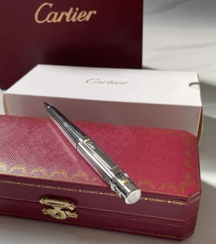 2026 Cartier Santos Ballpoint Pen Silver Trim New w/ Full Box Luxury Gift