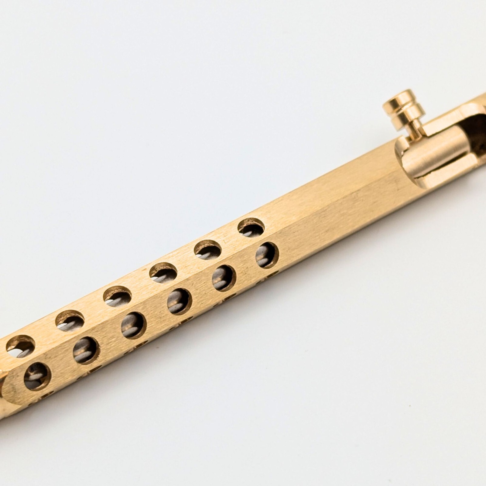 Bolt Action Ballpoint Pen Solid Brass EDC Six-edge Bronze color – Great Gift Dad