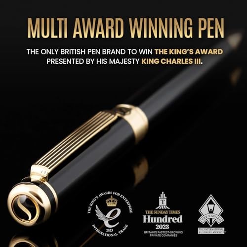 Luxury Black Lacquer Ballpoint Pen, Real Gold Plating, Schmidt Refill, Gift for
