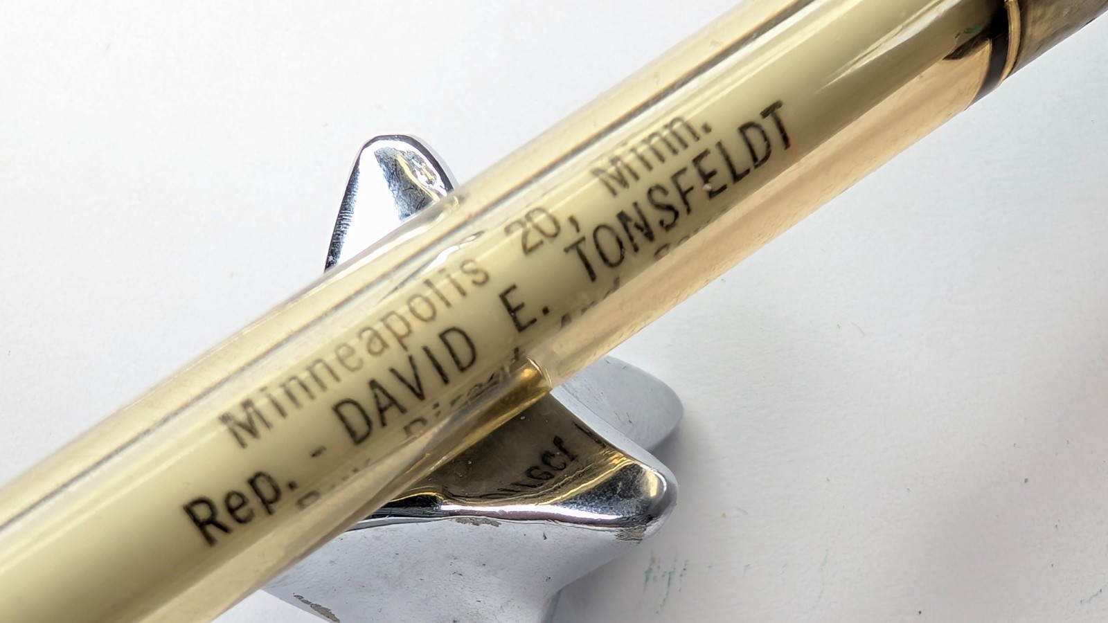 c1960s Minneapolis Interstate Products Inc Rep David Tonsfeldt Ballpoint Pen G16