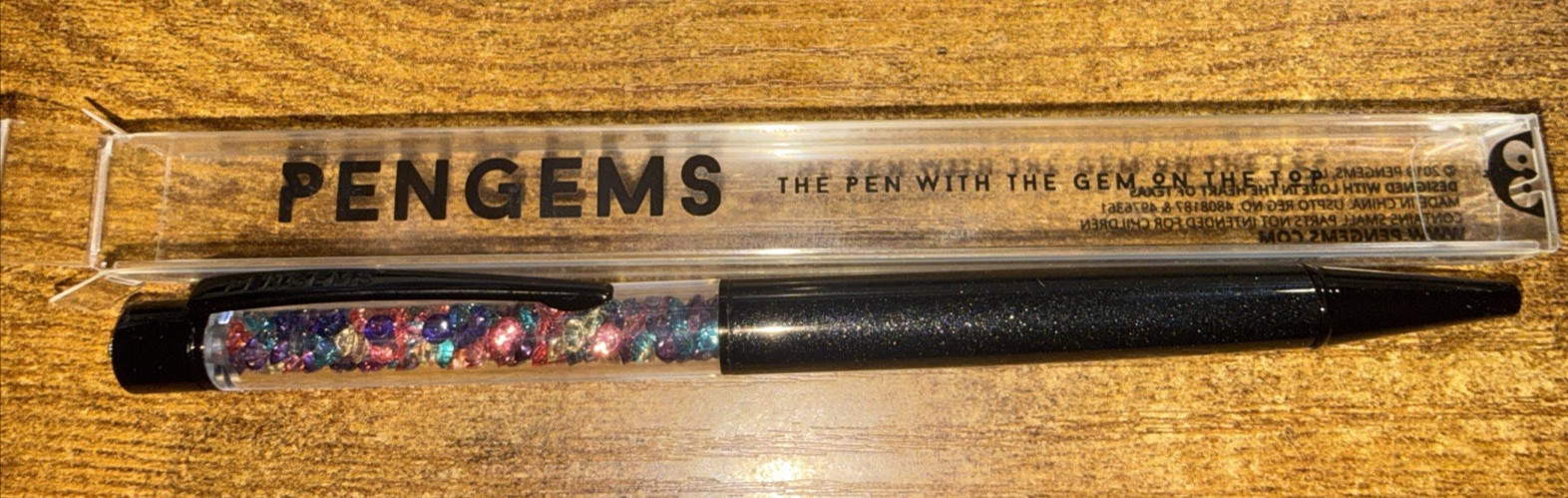 PenGems Pen with Gem – Black with Black tip colored crystals