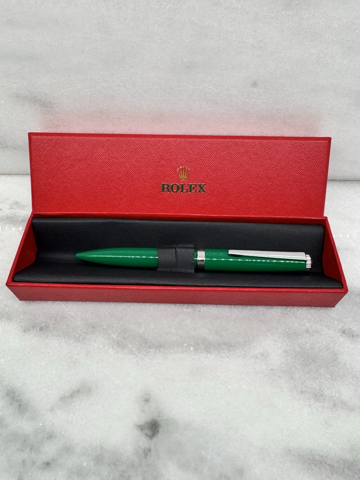 FABULOUS GIFT! Rolex Green Emerald Emblem Twist Ballpoint Pen VIP Gift