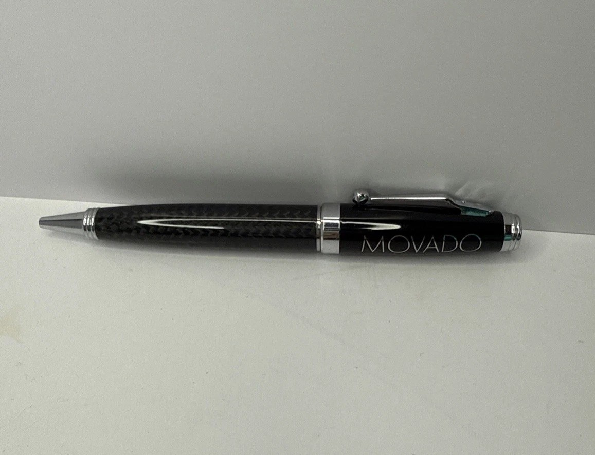 Movado Branded ballpoint pen black and carbon fiber