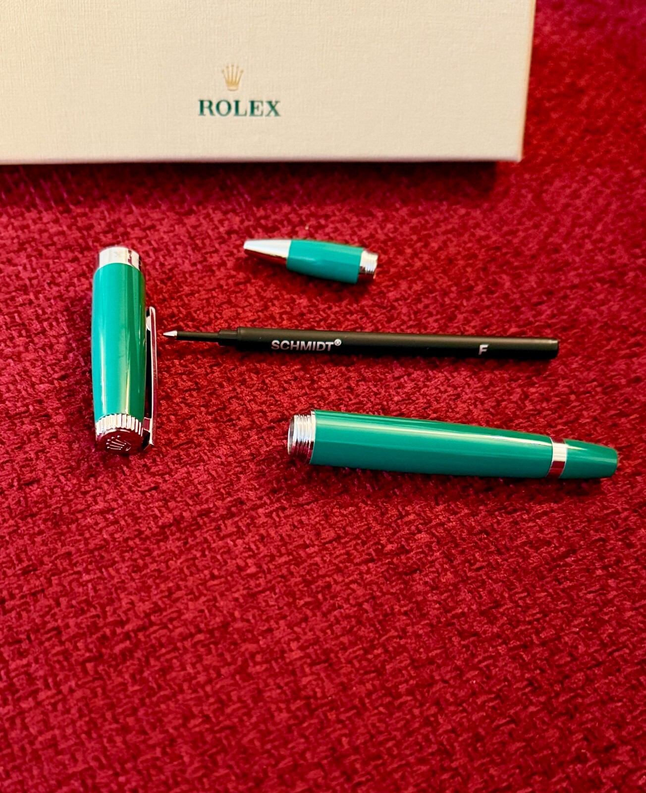 Rolex AD VIP GIFT Emerald Executive Green Rollerball Pen, New In Box, Refillable