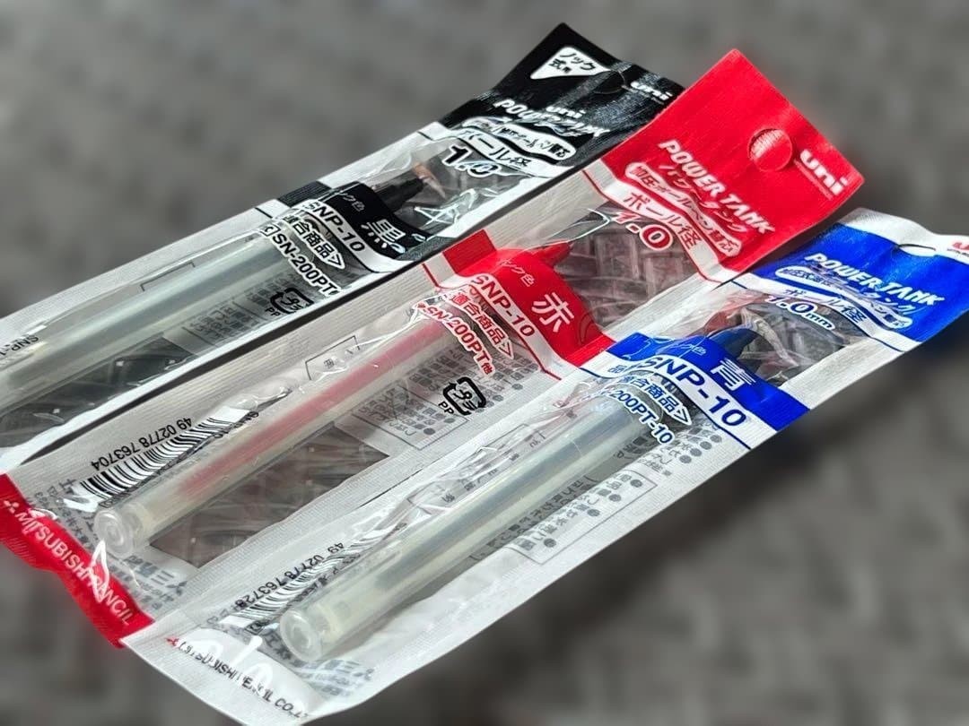 Mitsubishi pencil refill power tank 1.0 black, red, blue, 10 each SNP10. #de615d