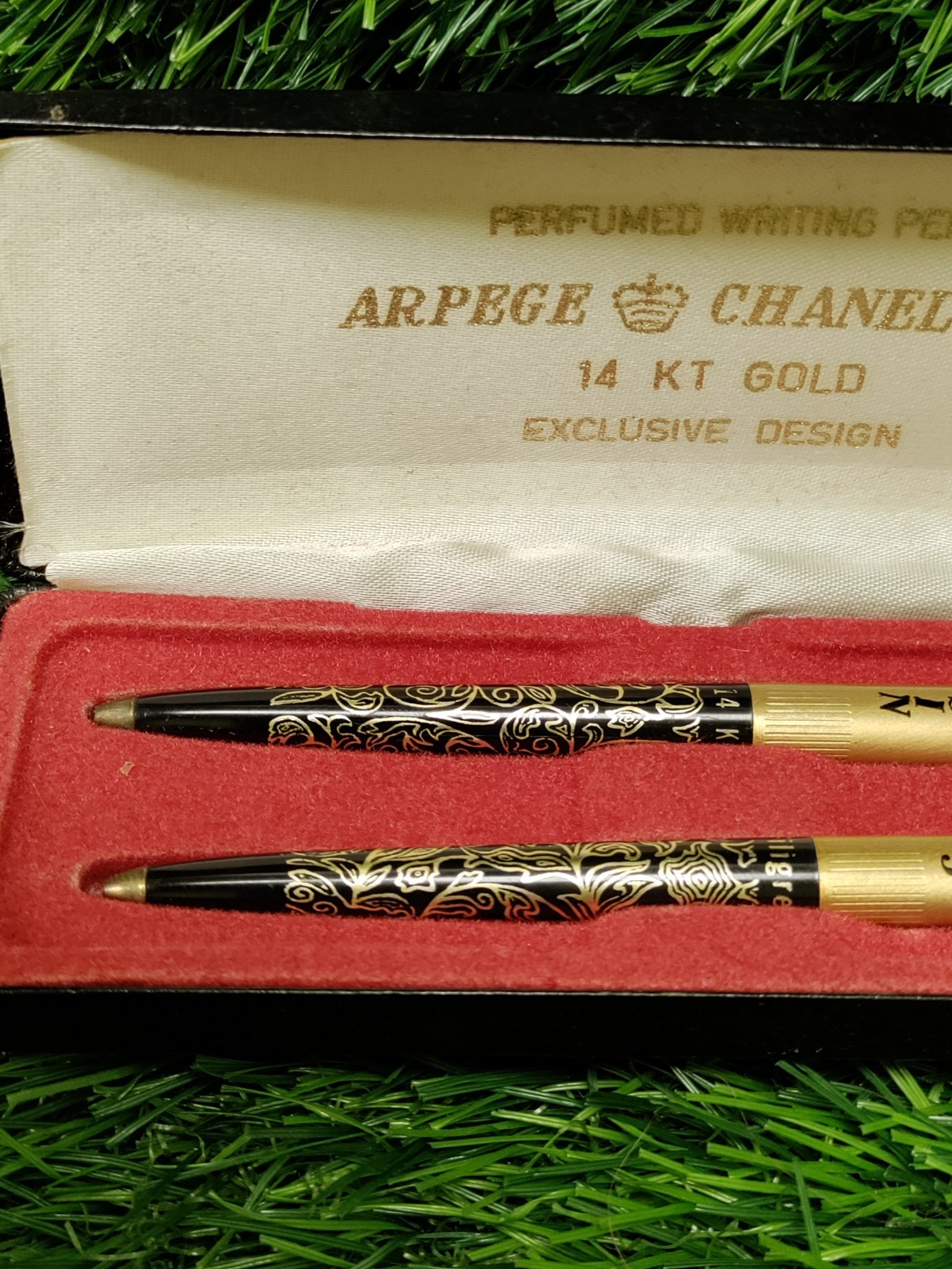 Arpege CHANEL No.5 Ballpoint Pen Set 14K Gold, Vintage