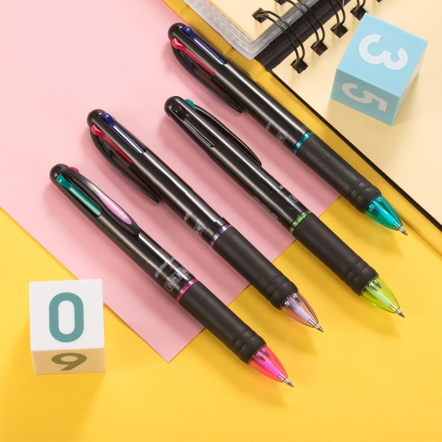 Pro 4-in-1 Ballpoint Pens: 192 Bulk Pack, 0.7mm Multicolor Gel Ink, Office Es…