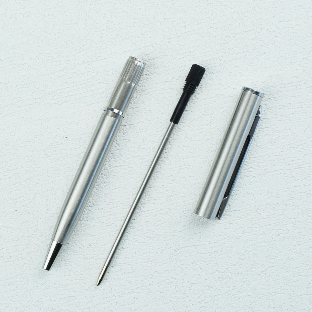Mini Metal Twist-Activated Ballpoint Pen – Pocket-Sized 0.7mm Fine Black Ink