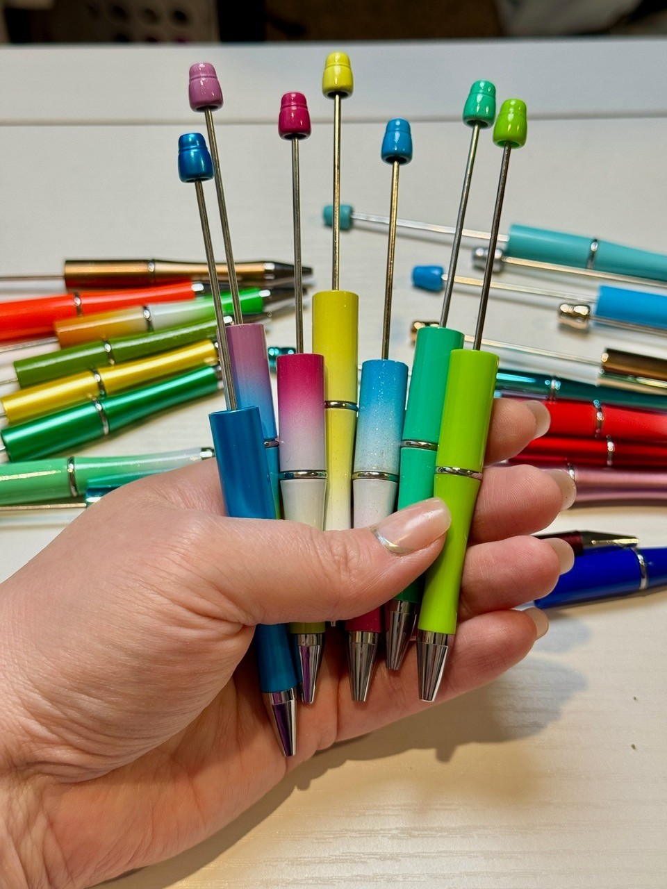 26pcs beadable pens bulk solid color, ombre, metallic and more
