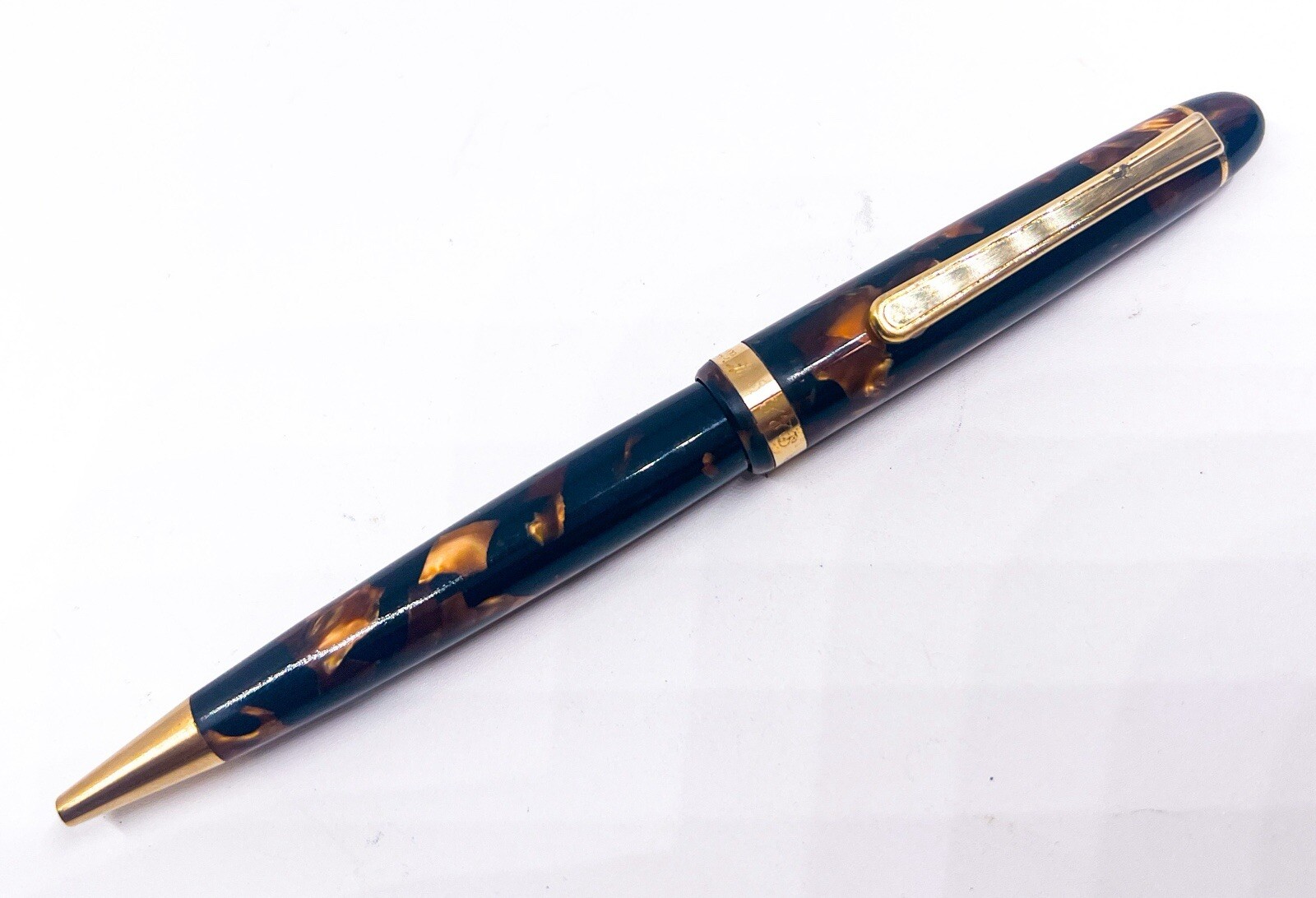 Platinum 3776 Century Celluloid Ballpoint Pen Resin Gold Trim Limit Edition