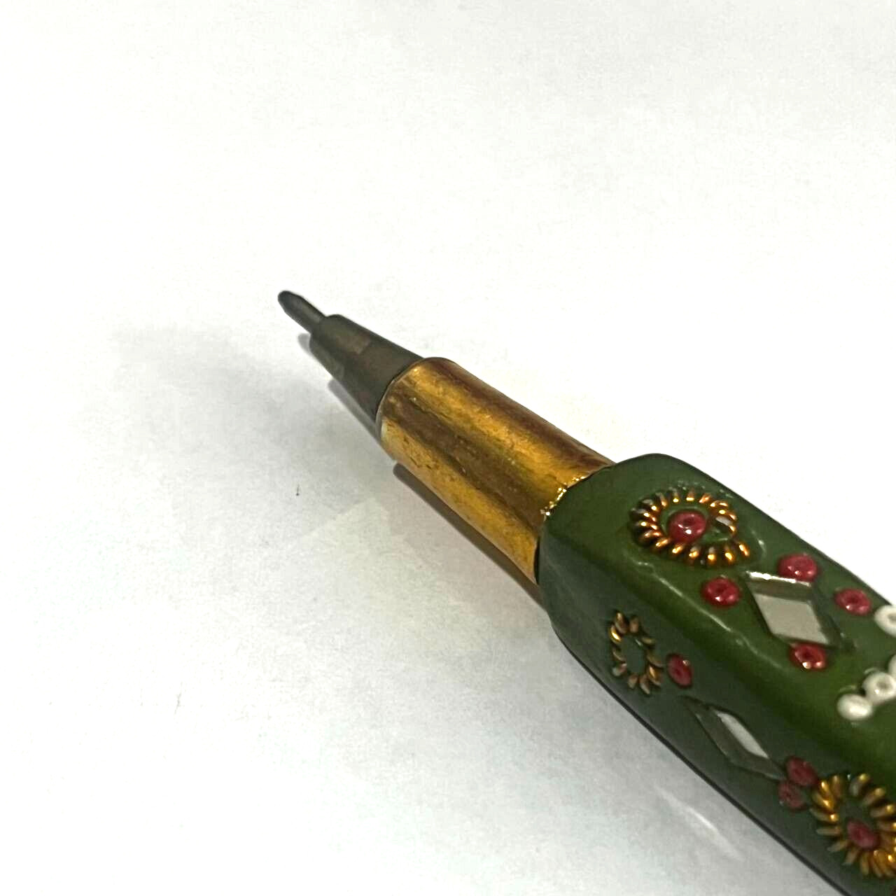 Vintage Rare Bangkok Handmade Beaded and Diamond cut mirrored Ballpoint Pen