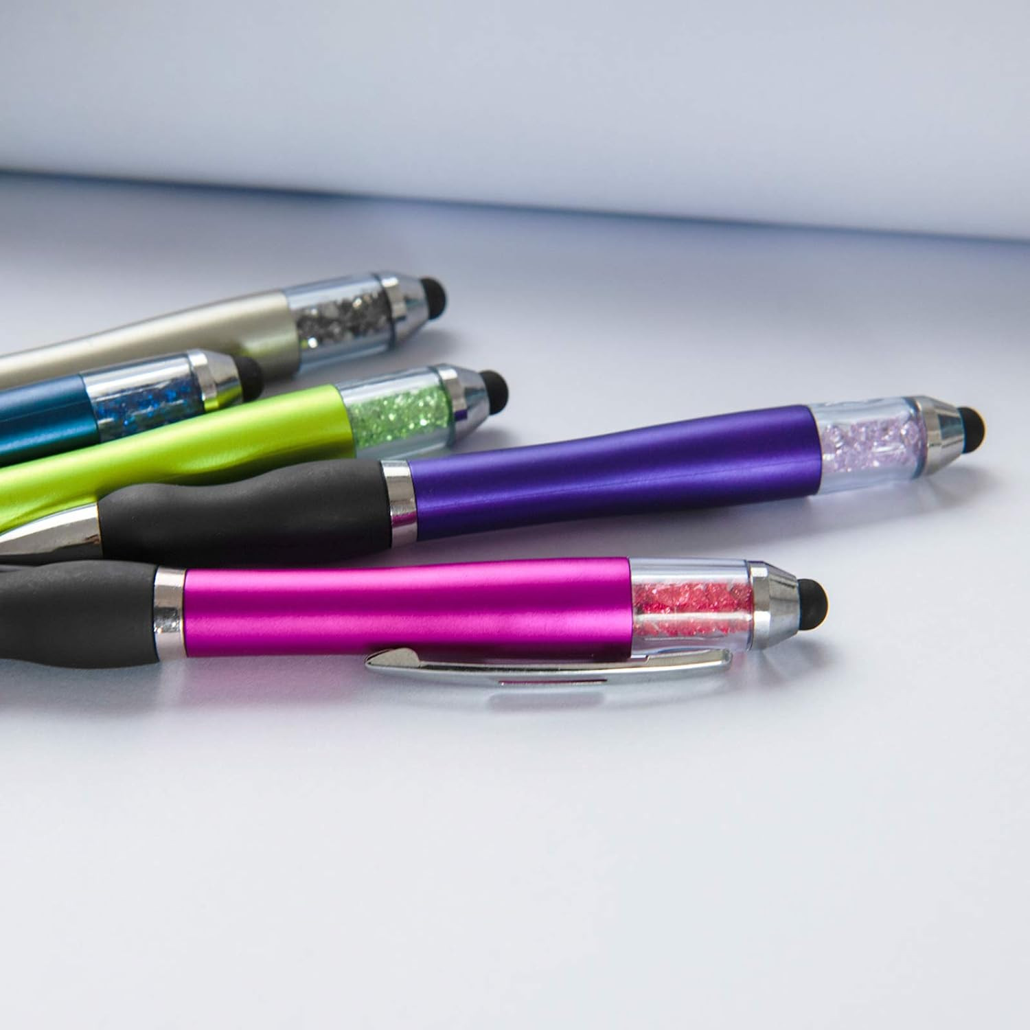Ballpoint Writing Pens,8 Pack(5 Count+3 Refills) with Stylus Tips 1Mm Medium Poi