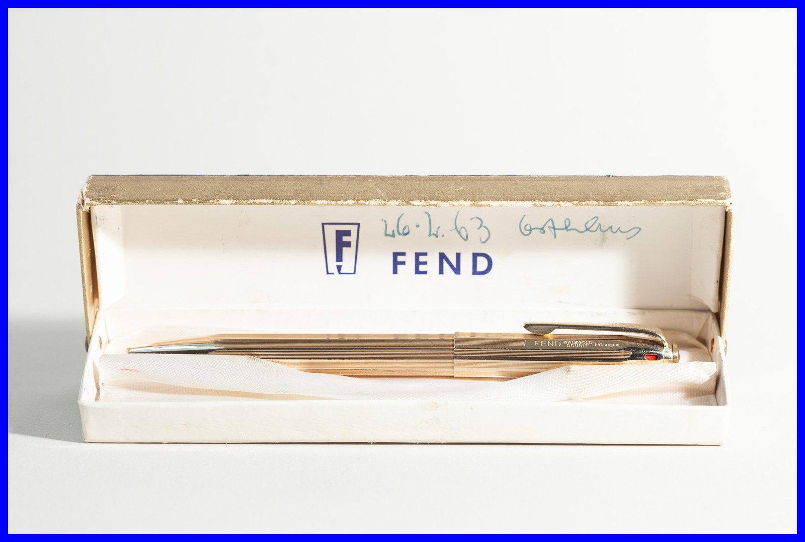 FEND DOUBLE 4 Multi Color Ballpoint Pen Rolled Gold Mid Century Design