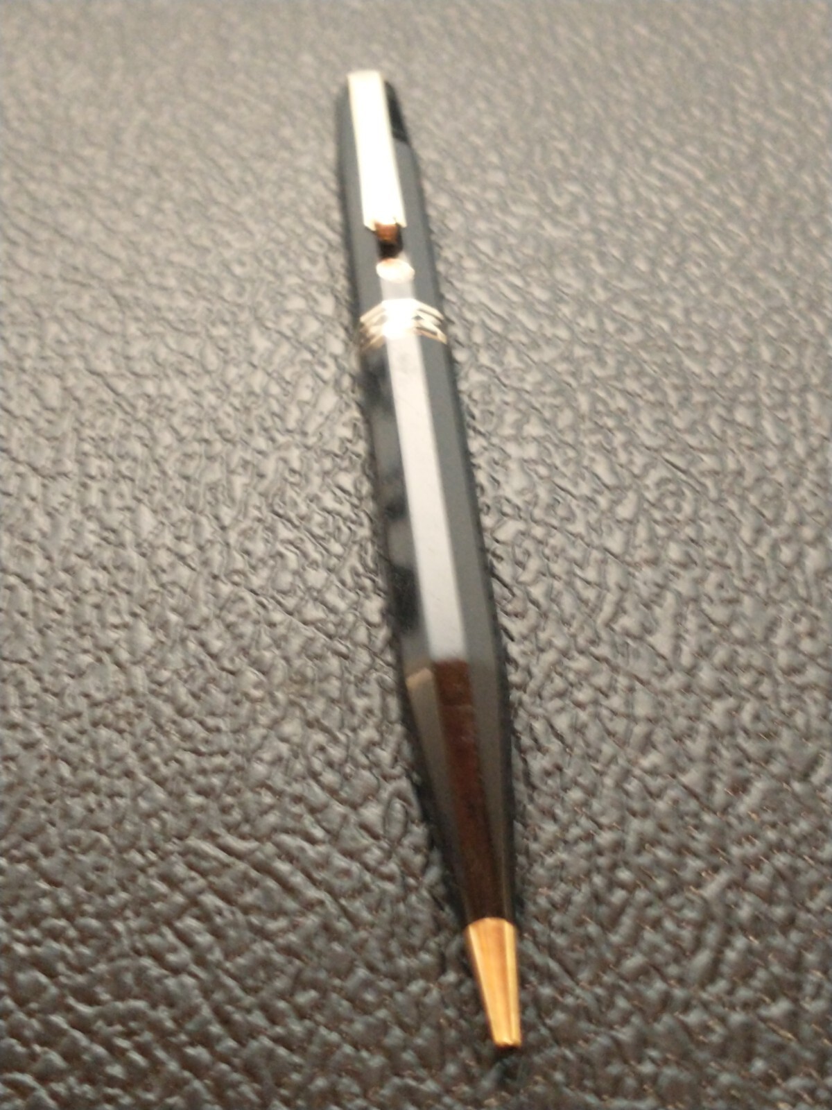 WAHL EVERSHARP DORIC VINTAGE MECH PENCIL IN BLACK CELLULOID 14K GOLD FILLED TRIM