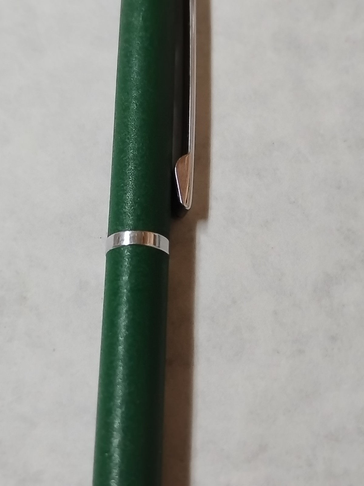 Vintage Quill Green Gold Trim Ballpoint Pen Made In USA Tested And Working#K4
