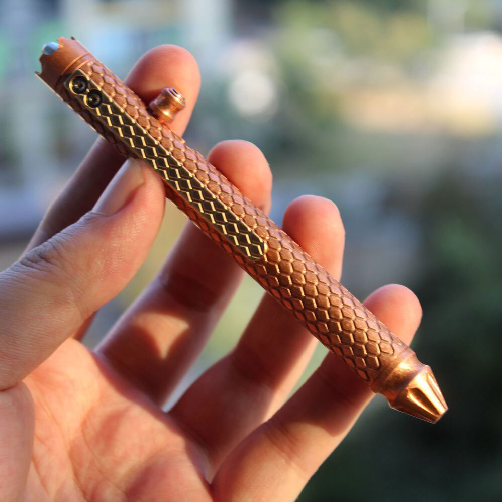 Brass Red Copper Titanium Clip Ball Pen Signature Pocket Outdoor EDC Tools Pen