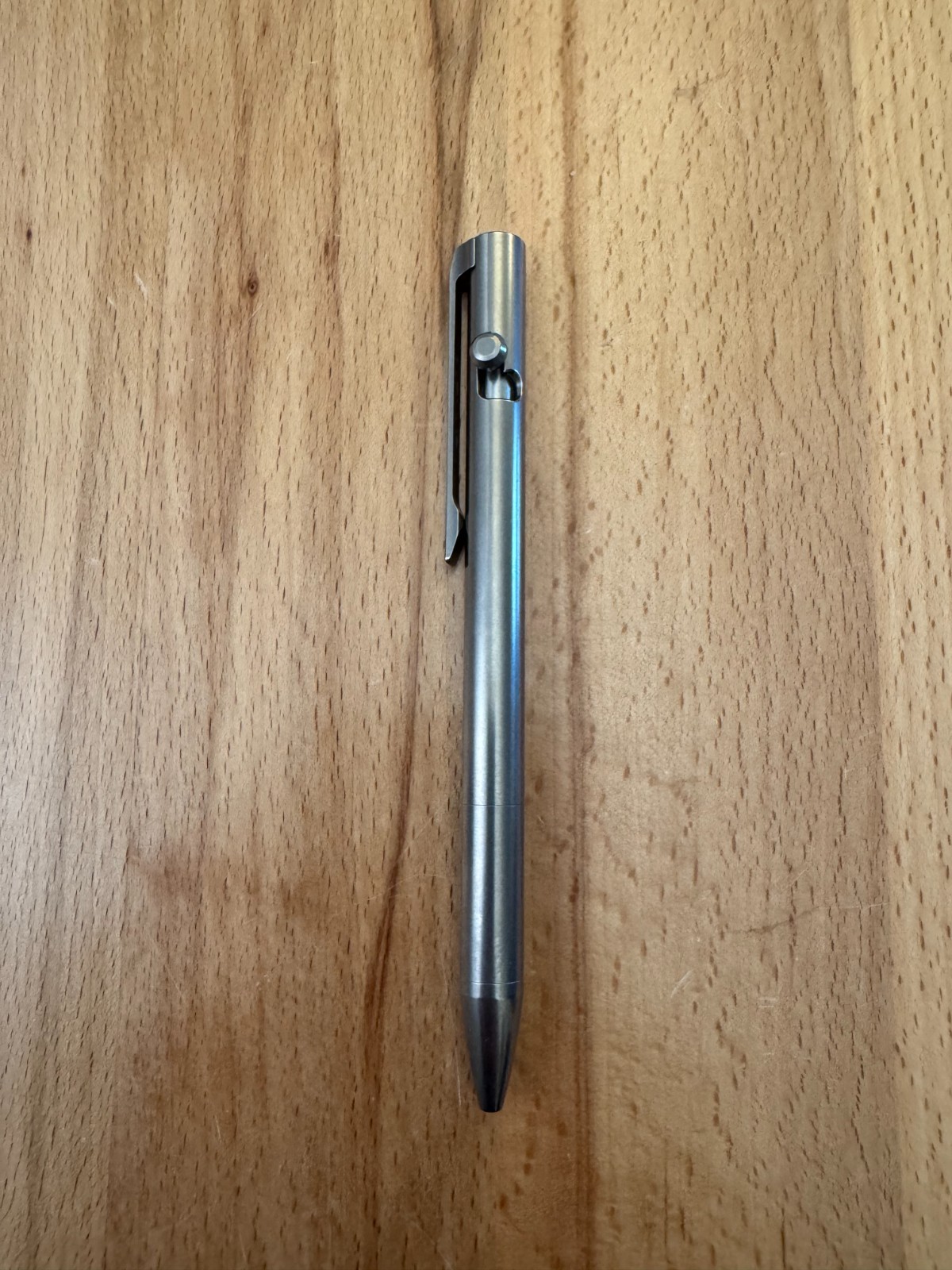 Magnus Bolty Smooth Raw Titanium Bolt Action Machined Pen