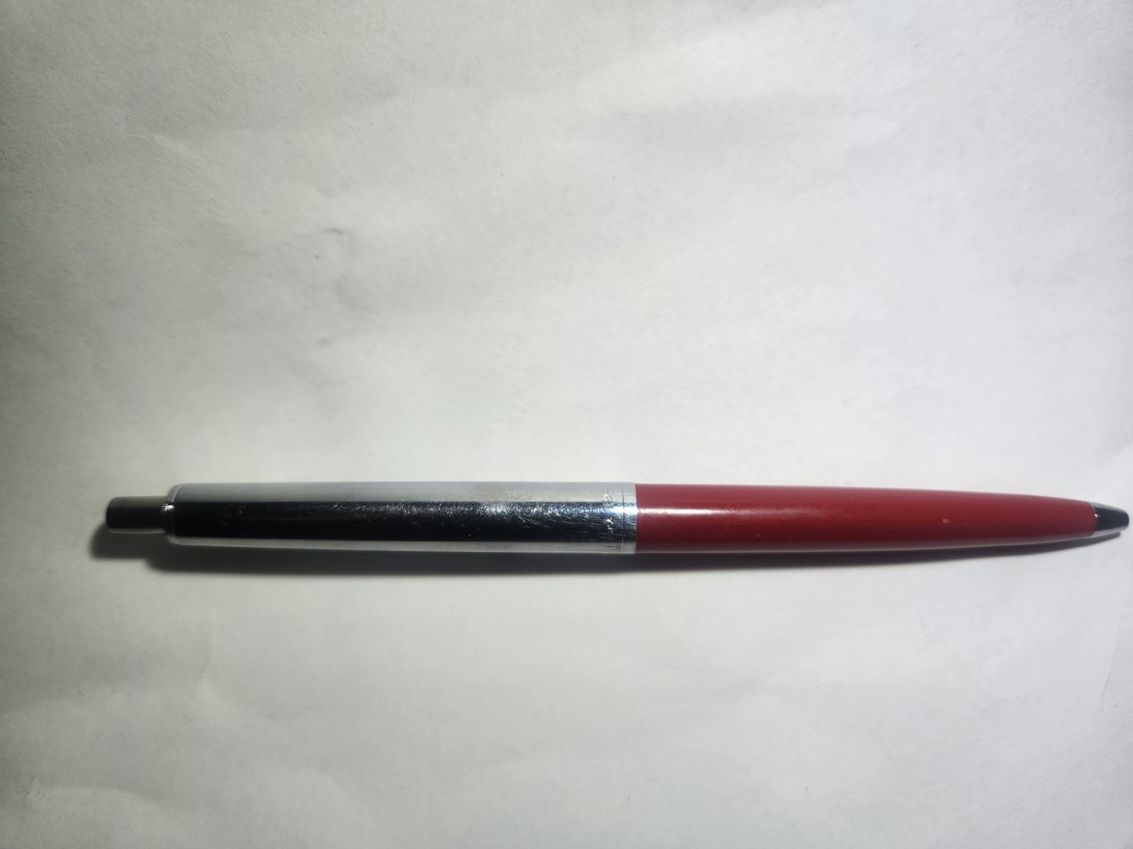 Vintage Paper Mate Double Heart Ballpoint Pen Red & Chrome