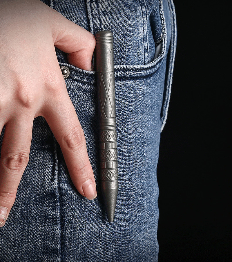 EDC Titanium Pocket Ball Pen Office Signature Working Stationery w/ 5 G2 Refills
