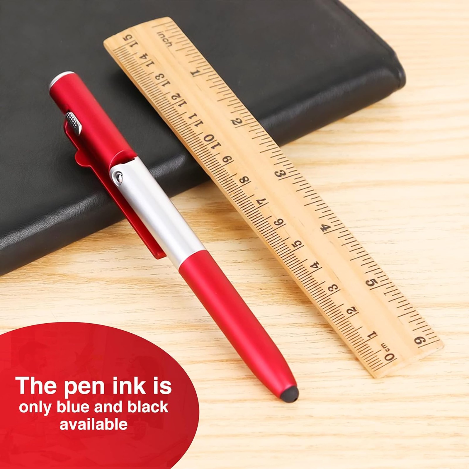 25 PCS MULTIFUNCTIONAL 5-in-1 Folding Ballpoint Blue Pen with Black Ink