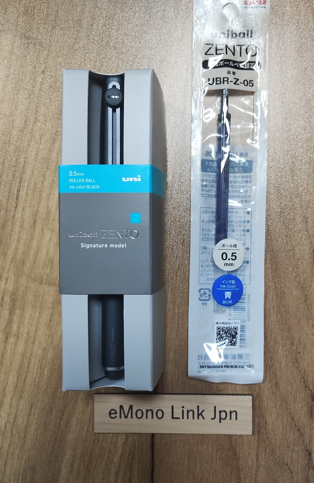 Mitsubishi Uni-ball ZENTO Black 0.5mm Signature Model Pen with Blue 0.5mm Refill