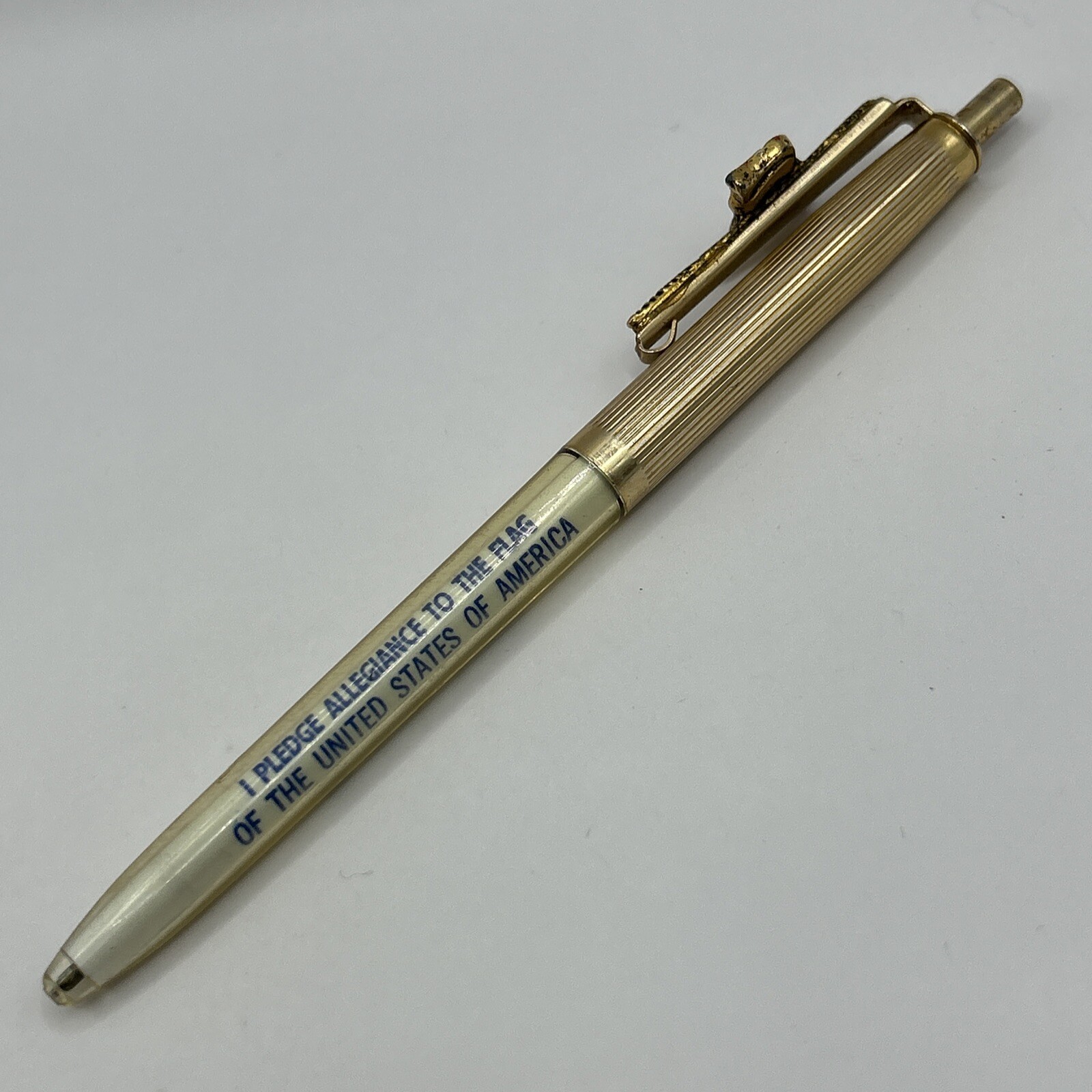 VTG c1960s Ballpoint Pen UNITED STATES PLEDGE OF ALLEGIANCE Patriotic Flag