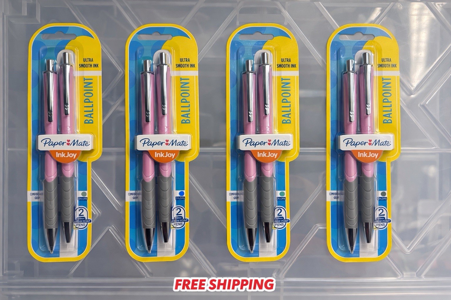 Paper Mate InkJoy Ballpoint Pens Medium Point Comfort Grip Pink 12 Packs