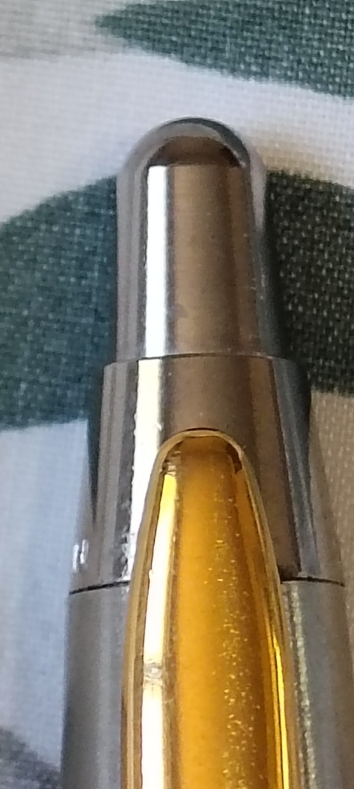 Inoxcrom Oversize Stainless Steel & Gold Trim Ball Point Pen Spain