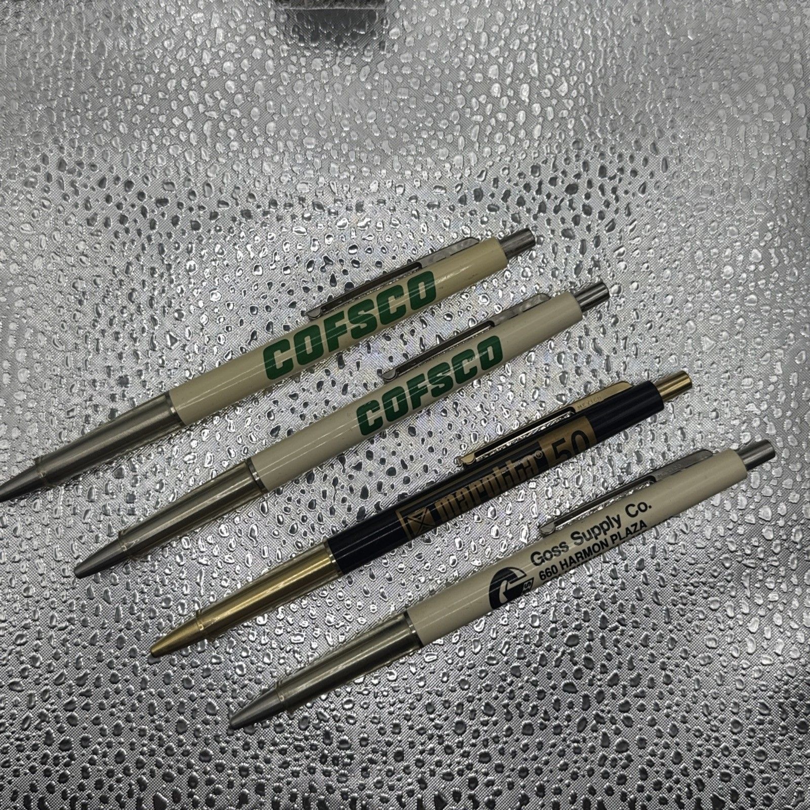 Vintage Lot Of 4 Paper Mate Double Heart Contour Ballpoint Pen Advertising