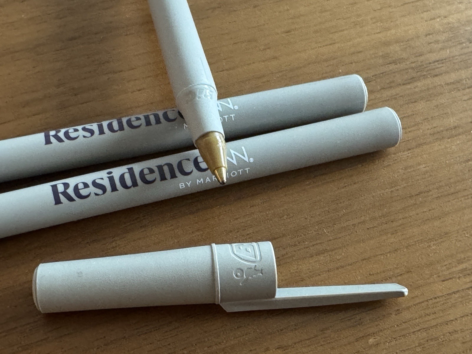 3 x Marriott Residence Inn Hotel Advertisement Ballpoint Stick Pen Cap Black Ink