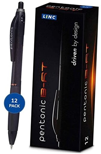 Pentonic BR-T Retractable Ballpoint Pens, 12 Count 12 Count (Pack of 1) Black