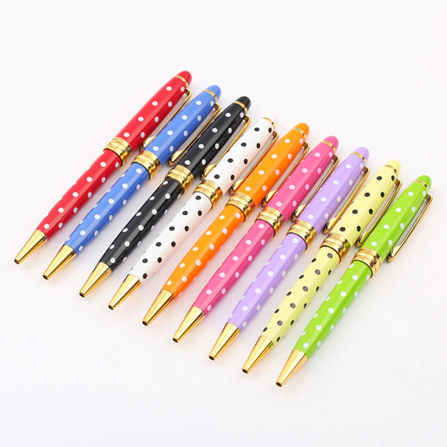 Baoer 705 Metal Twist Ballpoint Pen, Black Ink with Fine Tip, 9 Color Options