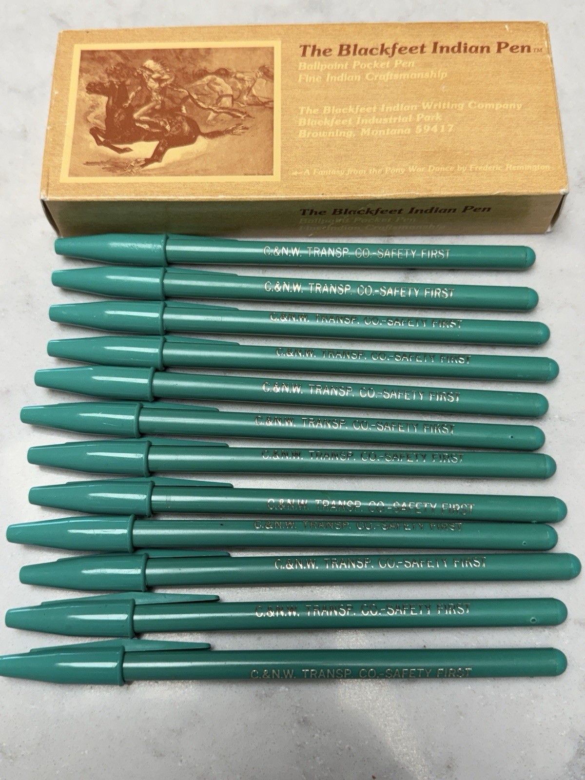 Chicago Northwestern Pen Black Ink Plastic Ballpoint Pen Lot 12