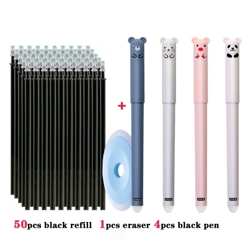 55pcs/lot Erasable Gel Pen 0.5mm Refill Rod Magic Ink Erasable Pen Washable