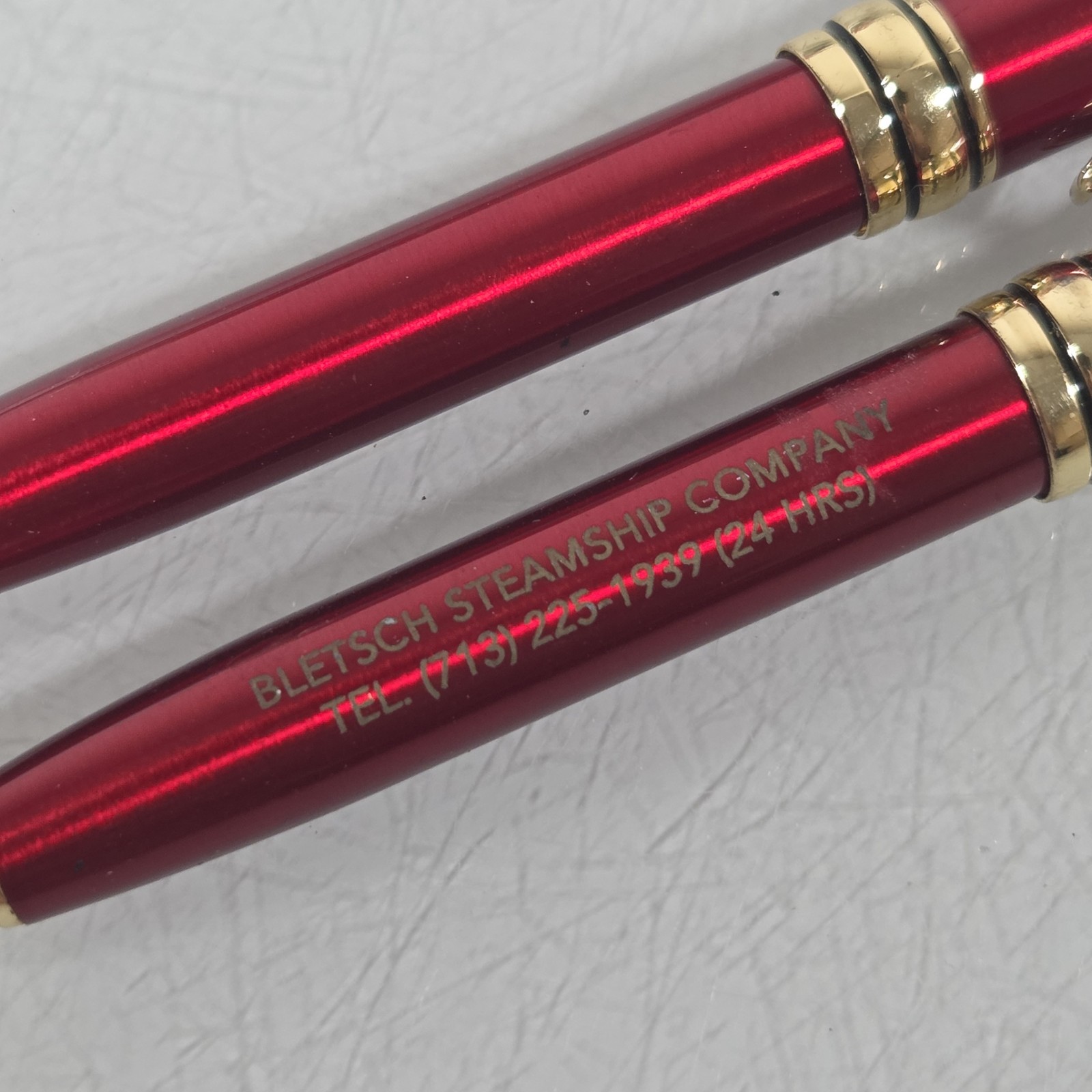 Adler 2 in 1 Royale Excel Red LED Lighted Flashlight Ballpoint Company Name Lot
