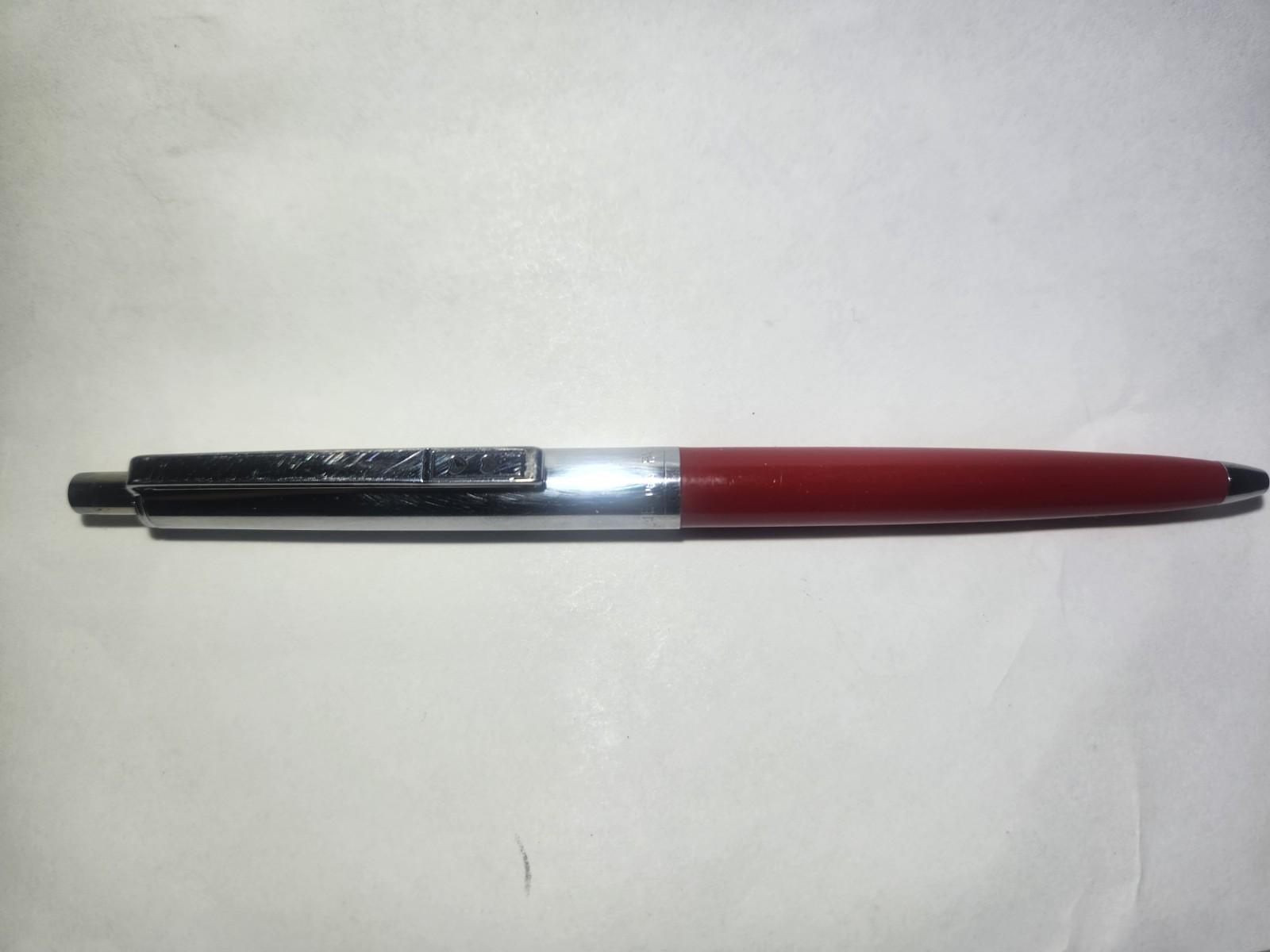 Vintage Paper Mate Double Heart Ballpoint Pen Red & Chrome