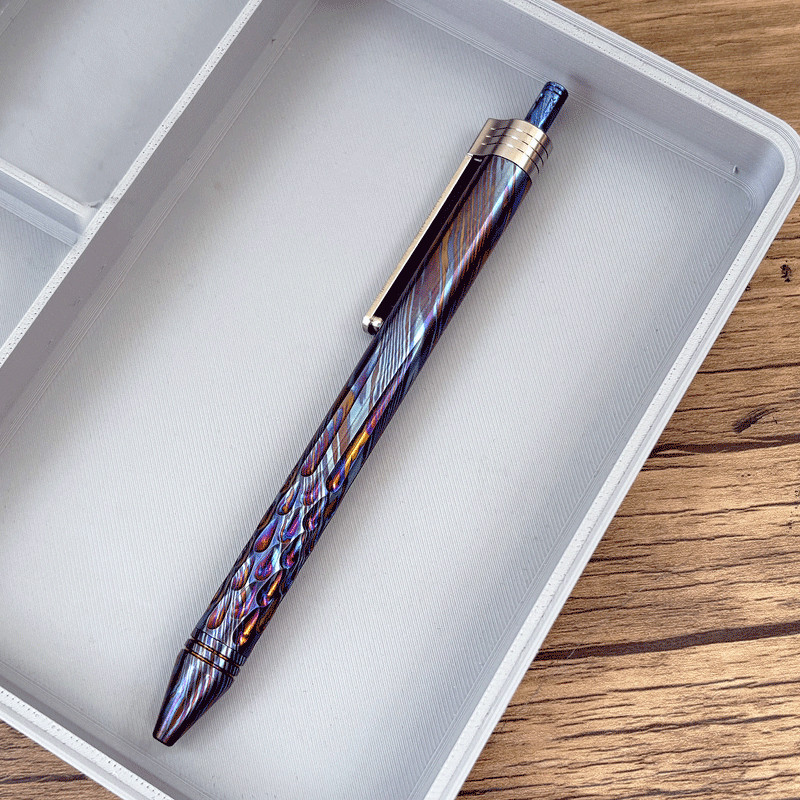 Titanium Damascus BallPoint Pen Signature Writing Pen Business Office Pocket Pen