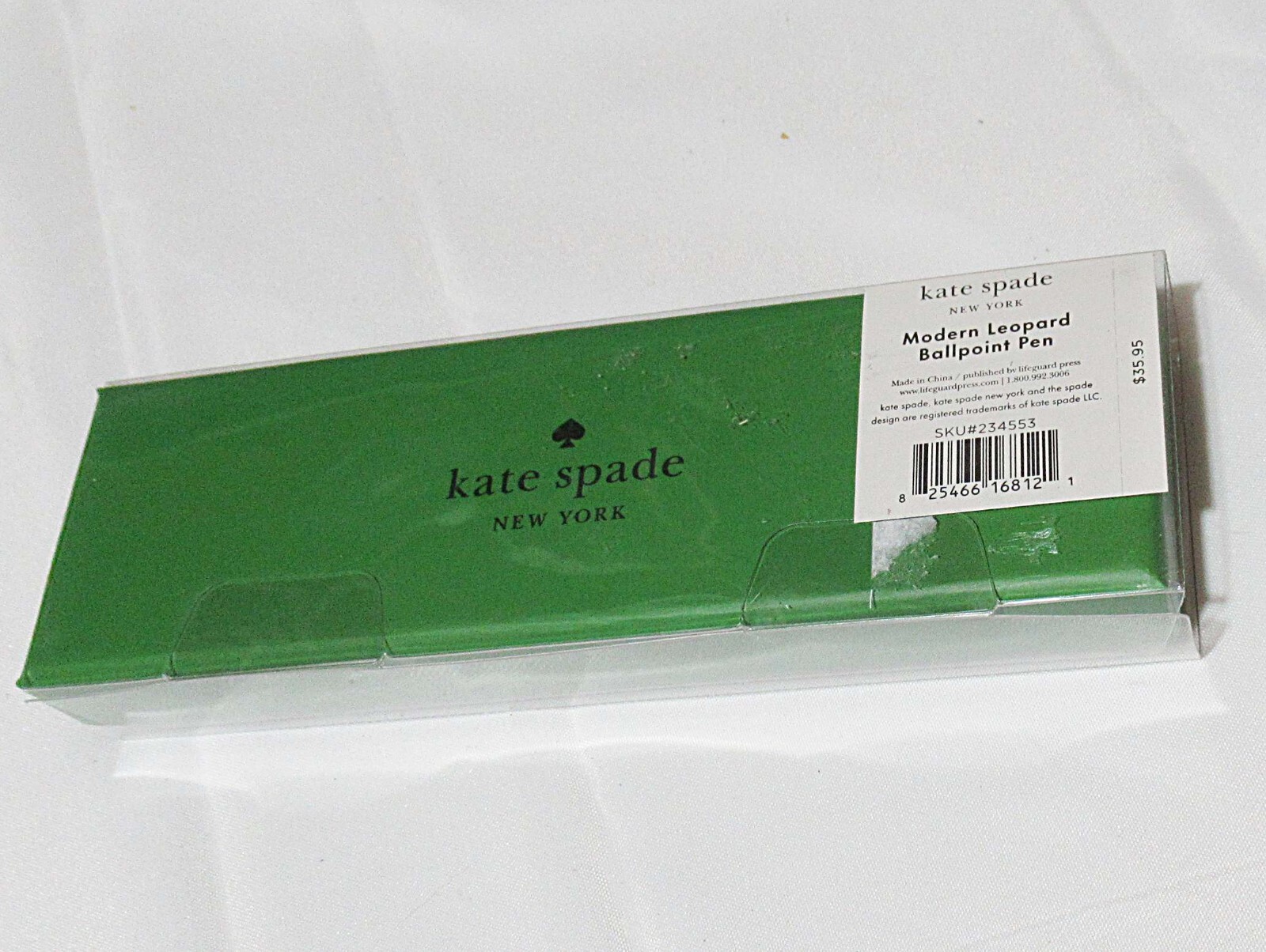 Kate Spade New York Black Ink Ballpoint Pen Modern Leopard