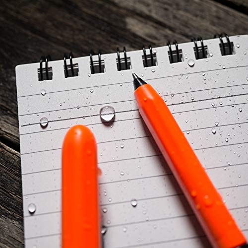 Rite In The Rain All-Weather Edc Pen Orange Pokka 2-Pack Black 0.8Mm Ink Fine
