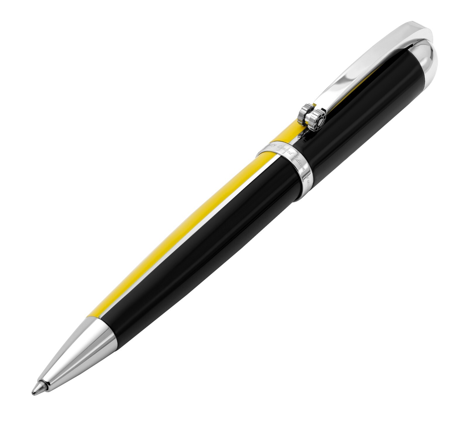 Xezo Visionary Ballpoint Pen, Yellow & Black Colorblock Enamel. LE, Handmade