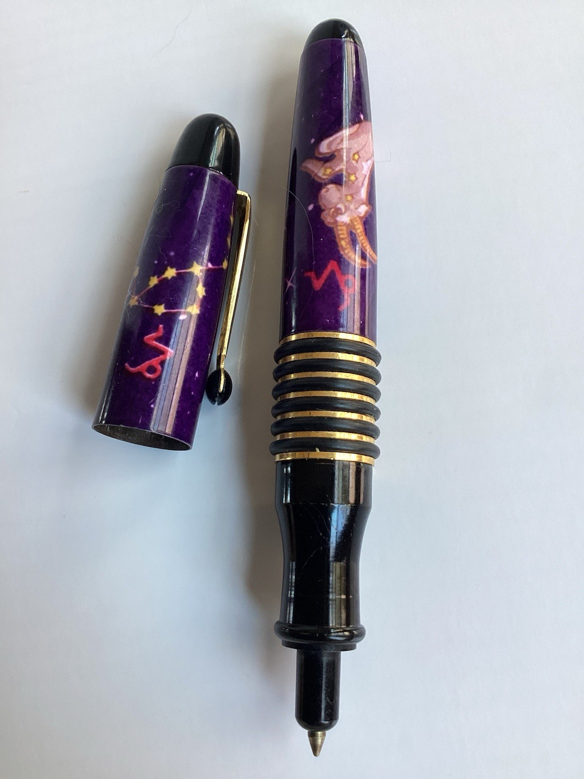 Vintage Hauser Ballpoint Pen 6111 767 SF Barrel Celestial Capricorn /not working